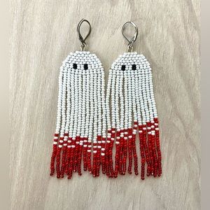 “Bloody” Ghosts Beaded Earrings